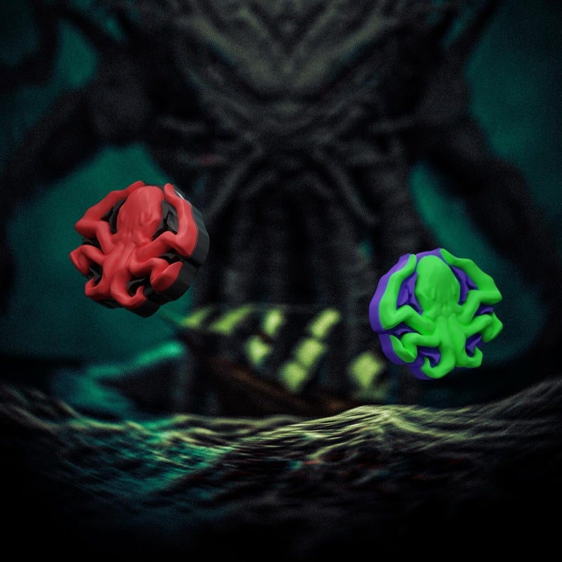 playvital Halloween Joystick Caps for Nintendo Switch, Thumbstick Caps for Switch Lite, Analog Cover for Switch OLED Joycon Thumb Grip Caps for Switch & Switch Lite & Switch OLED - Cthulhu The Octopus - Image 5